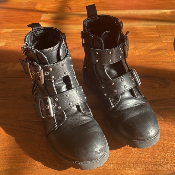 STEVE MADDEN Jheelie Studded Moto Boots, Little Girl - Picture 3 of 10